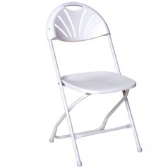 WHITE FAN BACK FOLDING CHAIRS